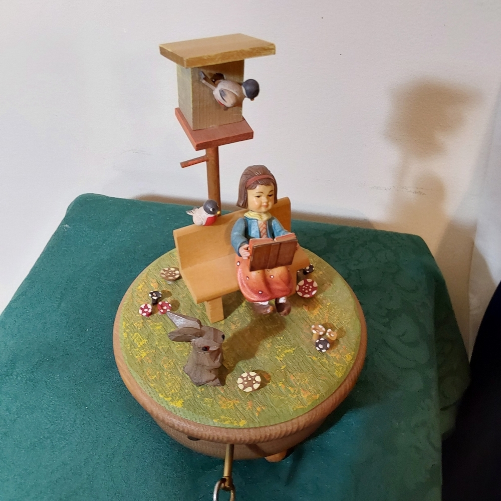Vintage ANRI Italy Wooden HAPPY TALK Music Box Notes Swiss Thorens
